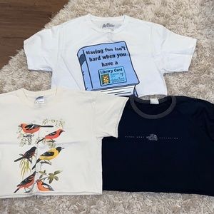 3 cropped graphic tees